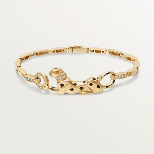 [⭐⭐JeweliWhal]PANTHERE HALF DIAMOND ON CHAIN BRACELET