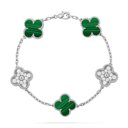 [⭐⭐JeweliWhal] CLOVER 5 MOTIF MALACHITE BRACELET COLLECTION