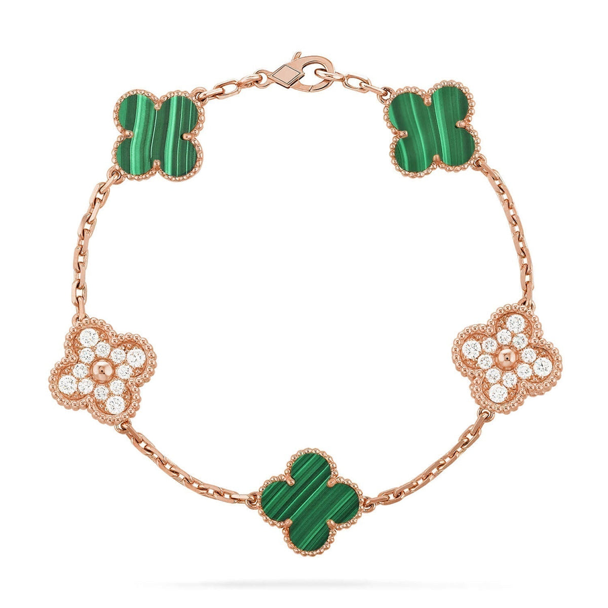 [⭐⭐JeweliWhal] CLOVER 5 MOTIF MALACHITE BRACELET COLLECTION
