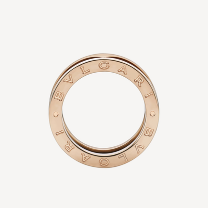 [⭐⭐JeweliWhal]ZERO 1 TWO-BAND LOOPS AND BLACK CERAMIC PINK GOLD RING