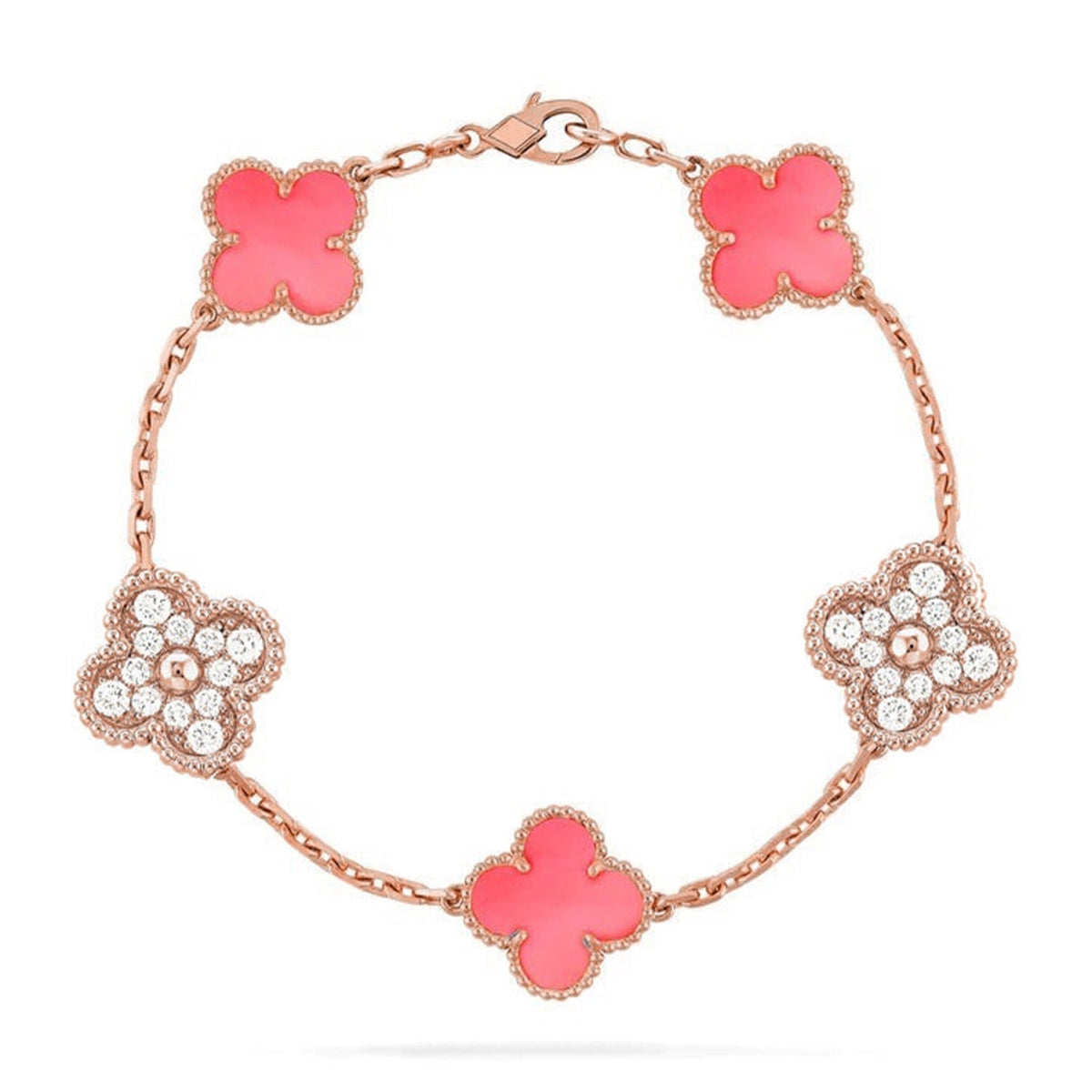 [⭐⭐JeweliWhal] CLOVER 5 MOTIFS  PINK MOP BRACELET COLLECTION