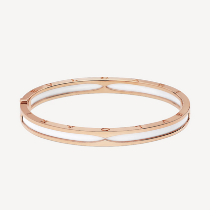 [⭐⭐JeweliWhal]ZERO 1 PINK GOLD WITH WHITE CERAMIC BRACELET