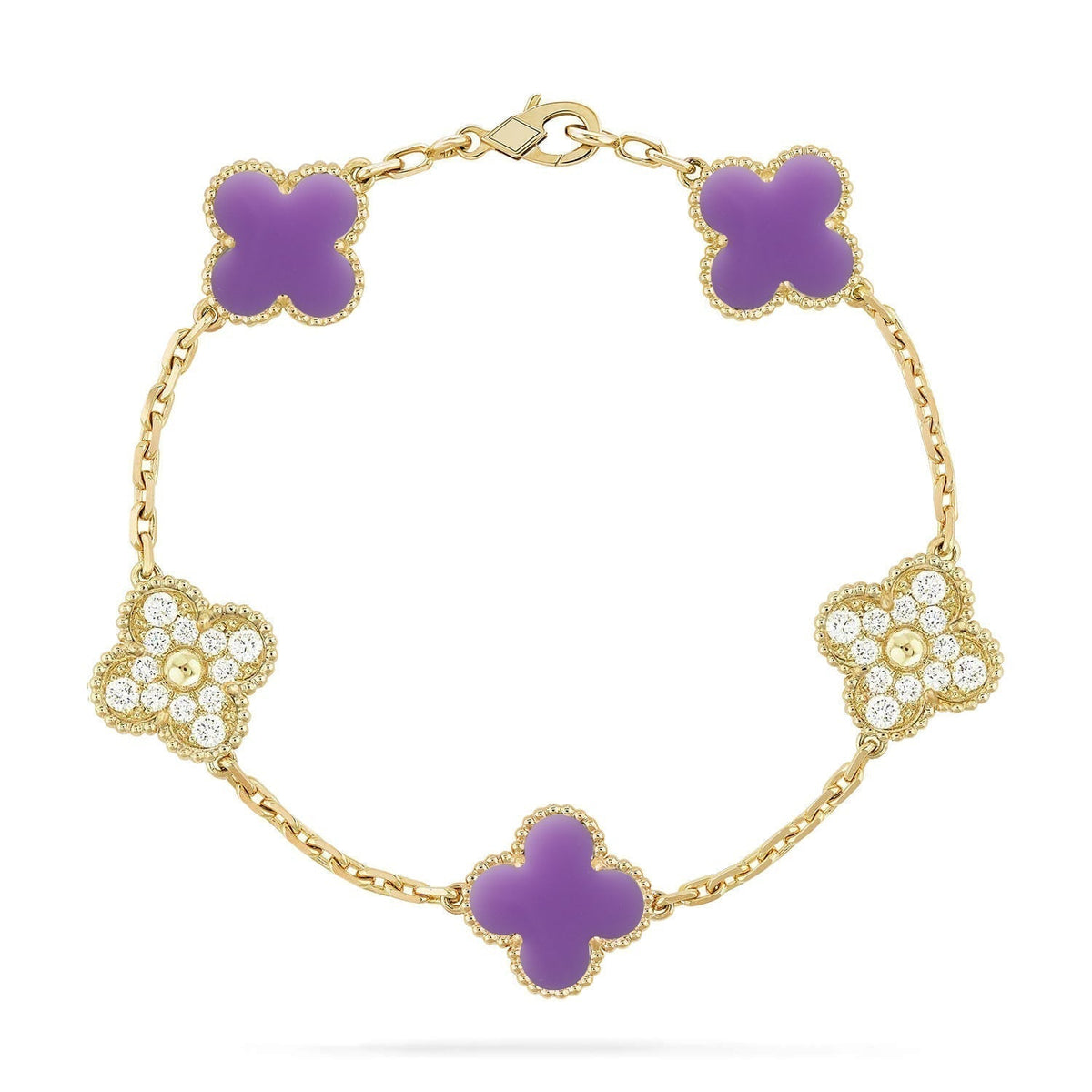 [⭐⭐JeweliWhal]CLOVER 5 MOTIF LIGHT PURPLE BRACELET COLLECTION