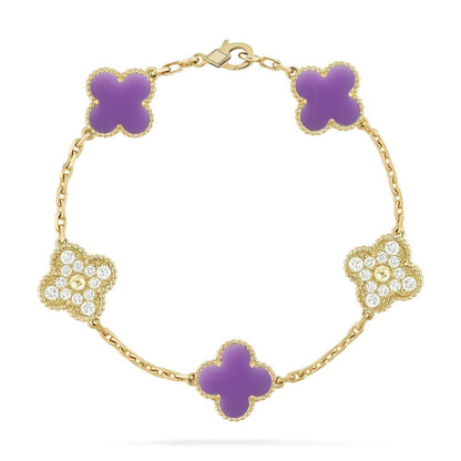 [⭐⭐JeweliWhal]CLOVER 5 MOTIF LIGHT PURPLE BRACELET COLLECTION