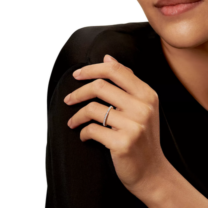 [⭐JeweliWhal]LOCK RING PINK GOLD DIAMOND PAVED
