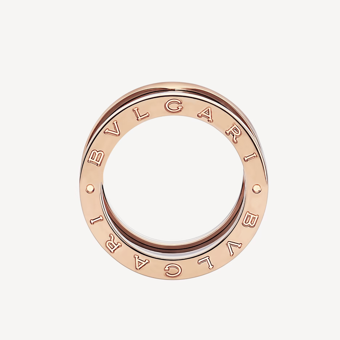[⭐⭐JeweliWhal]ZERO 1 FOUR-BAND LOOPS AND BLACK CERAMIC SPIRAL PINK GOLD RING