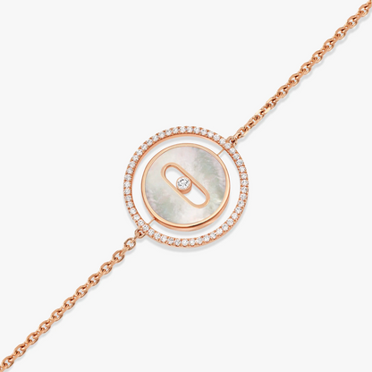 [⭐⭐JeweliWhal]Demo MOVE WHITE MOTHER OF PEARL PINK GOLD DIAMOND BRACELET