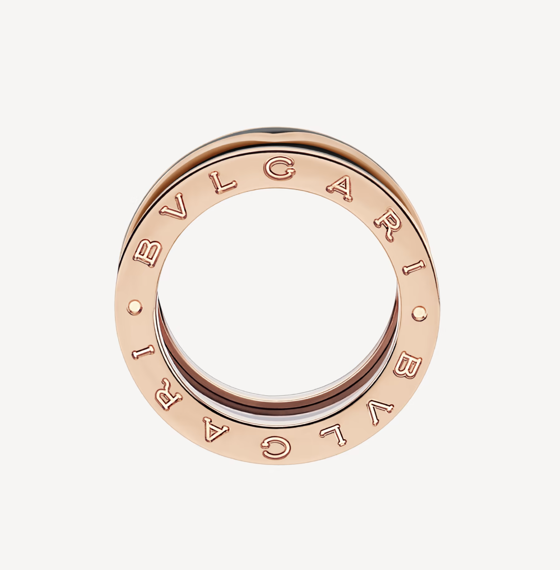[⭐⭐JeweliWhal]ZERO 1 TWO-BAND WITH MATTE BLACK CERAMIC PINK GOLD RING