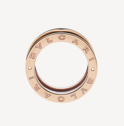 [⭐⭐JeweliWhal]ZERO 1 TWO-BAND WITH MATTE BLACK CERAMIC PINK GOLD RING