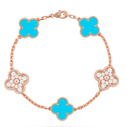 [⭐⭐JeweliWhal] CLOVER 5 MOTIF TURQUOISE BRACELET COLLECTION