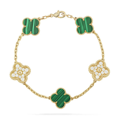 [⭐⭐JeweliWhal] CLOVER 5 MOTIF MALACHITE BRACELET COLLECTION