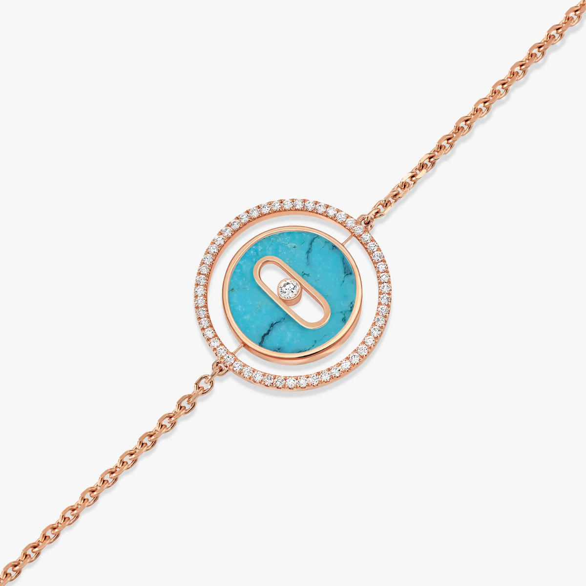 [⭐⭐JeweliWhal]Demo MOVE TURQUOISE PINK GOLD DIAMOND BRACELET