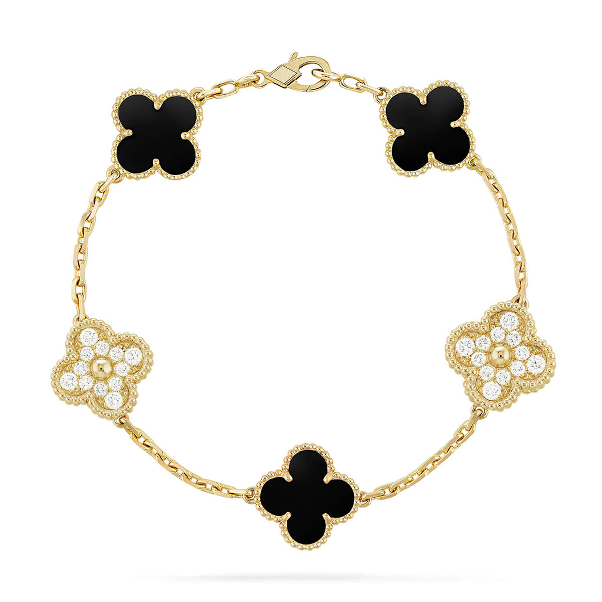 [⭐⭐JeweliWhal] CLOVER 5 MOTIF ONYXS BRACELET COLLECTION