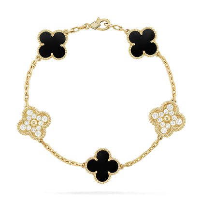 [⭐⭐JeweliWhal] CLOVER 5 MOTIF ONYXS BRACELET COLLECTION