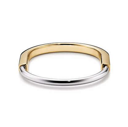 [⭐JeweliWhal]LOCK BRACELET YELLOW AND WHITE GOLD