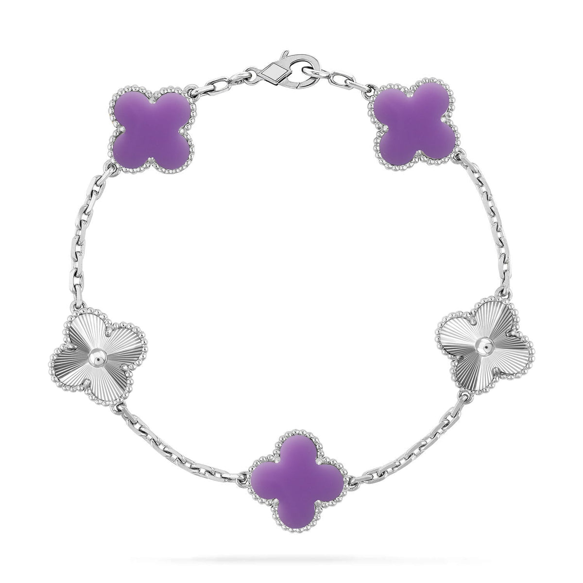 [⭐⭐JeweliWhal]CLOVER 5 MOTIF LIGHT PURPLE BRACELET COLLECTION