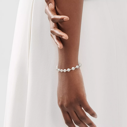 [⭐JeweliWhal]PEARL 7-8MM SILVER BRACELET