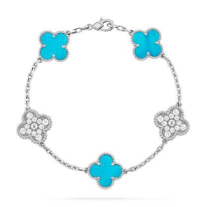 [⭐⭐JeweliWhal] CLOVER 5 MOTIF TURQUOISE BRACELET COLLECTION