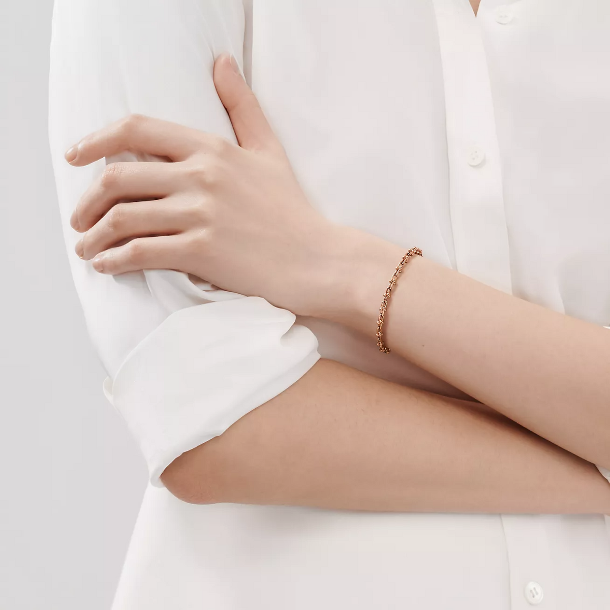 [⭐JeweliWhal]HARDWEAR MICRO LINK 44 MOTIF PINK GOLD BRACELET