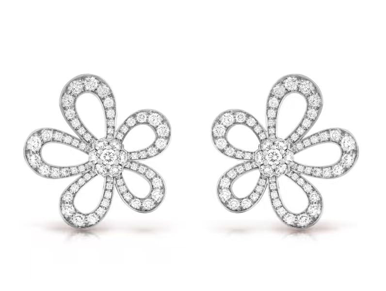 [⭐⭐JeweliWhal]FLOWERLACE EARRINGS FULL DIAMONDS