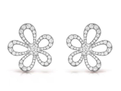 [⭐⭐JeweliWhal]FLOWERLACE EARRINGS FULL DIAMONDS