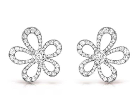 [⭐⭐JeweliWhal]FLOWERLACE EARRINGS FULL DIAMONDS