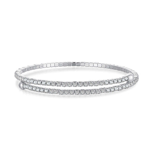 [Manual]Row of Diamonds Round Fashion Bracelet