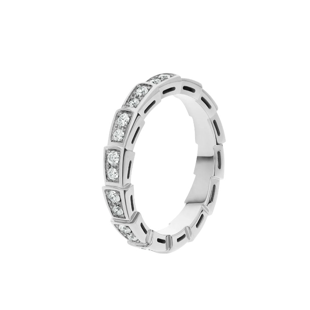 [⭐⭐JeweliWhal]SERPENTI RING SILVER DIAMOND PAVED 3MM