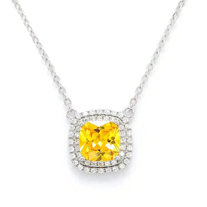 [⭐JeweliWhal]SPARKLERS CITRINE GEMSTONE PENDANT NECKLACE STERLING SILVER