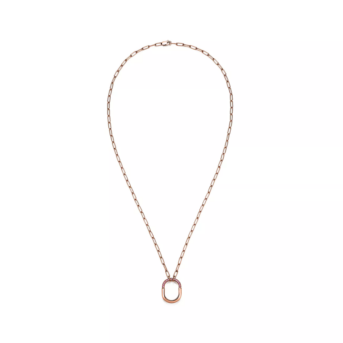 [⭐JeweliWhal]LOCK SMALL PENDANT PINK DIAMOND PINK GOLD NECKLACE
