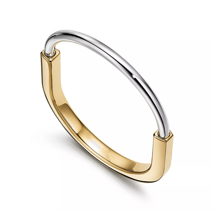 [⭐JeweliWhal]LOCK BRACELET YELLOW AND WHITE GOLD