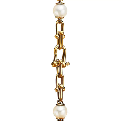 [⭐JeweliWhal]LINK BRACELET GOLD WITH FRESHWATER PEARLS