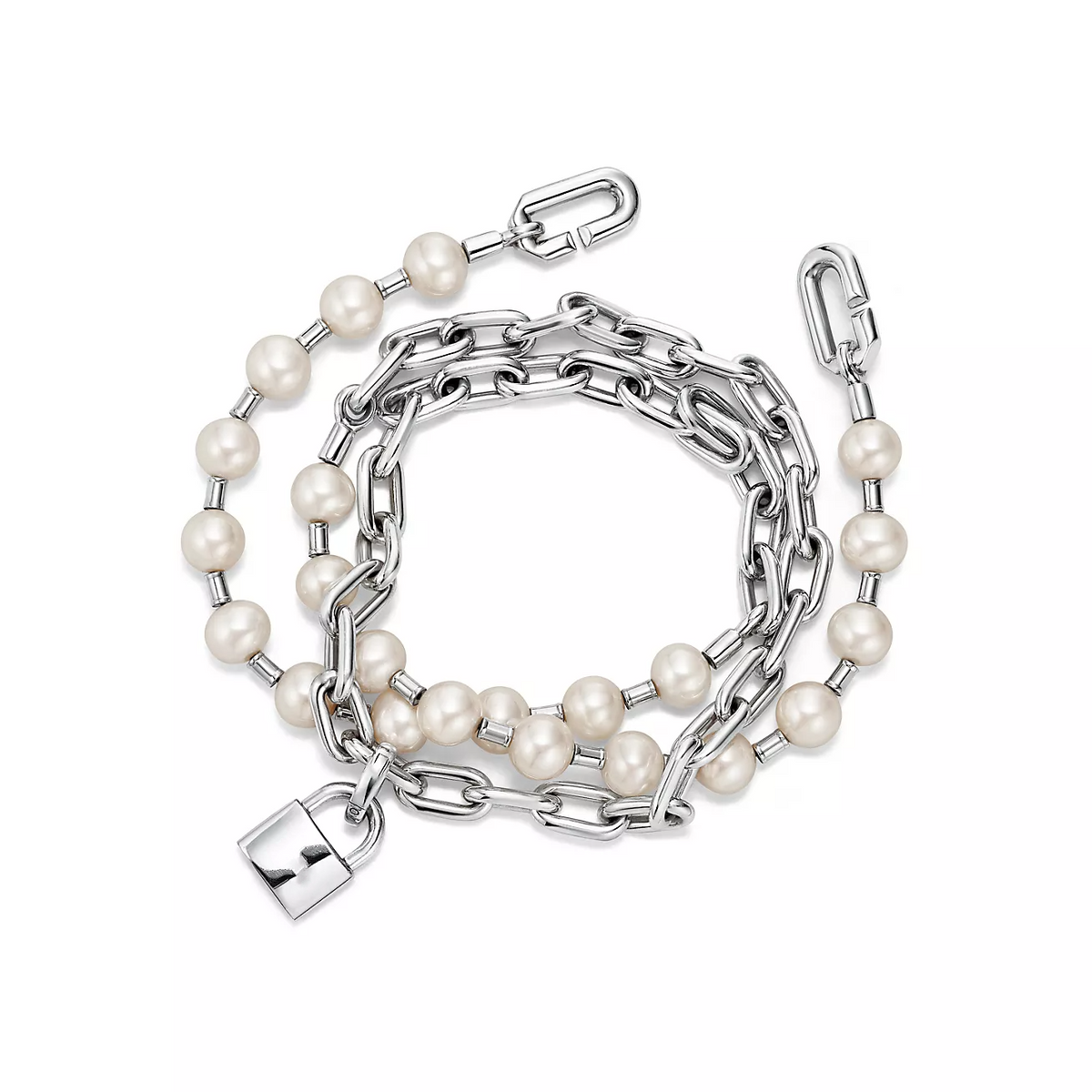 [⭐JeweliWhal]PEARL LOCK SILVER BRACELET