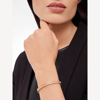[⭐⭐JeweliWhal]ZERO 1 SPIRAL AND PAVED DIAMOND PINK GOLD BRACELET