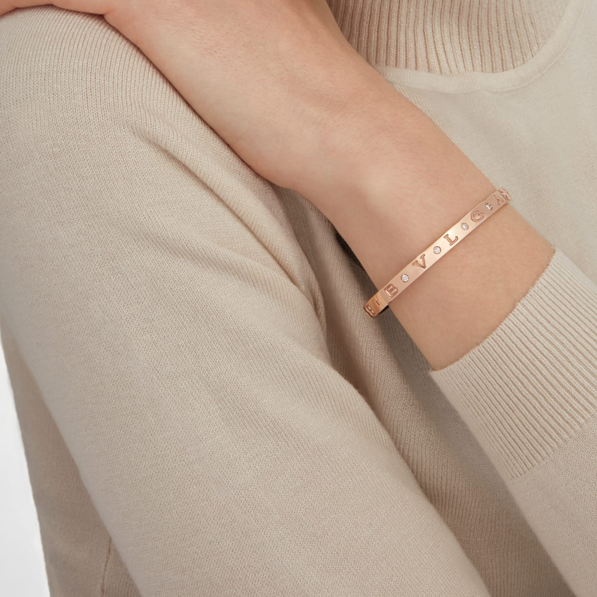 [⭐⭐JeweliWhal]ZERO 1 PINK GOLD 12 DIAMONDS BRACELET