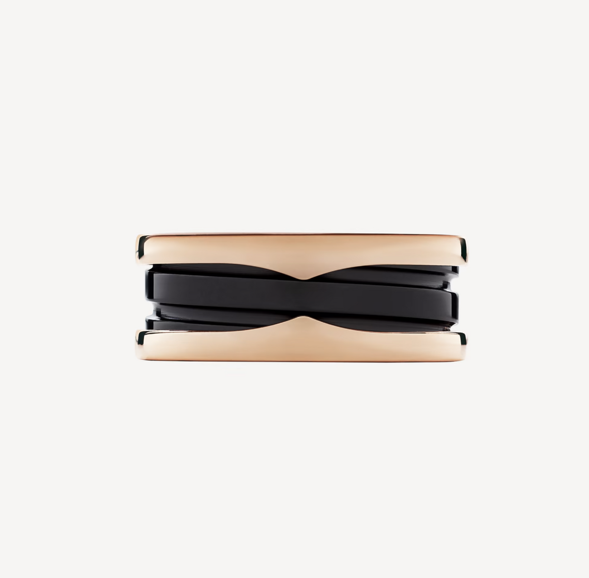 [⭐⭐JeweliWhal]ZERO 1 TWO-BAND LOOPS AND BLACK CERAMIC PINK GOLD RING
