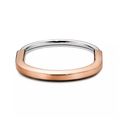 [⭐JeweliWhal]LOCK BRACELET ROSE AND WHITE GOLD