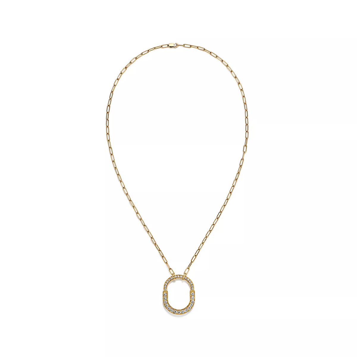 [⭐JeweliWhal]LOCK NECKLACE MEDIUM PENDANT GOLD PAVED DIAMONDS