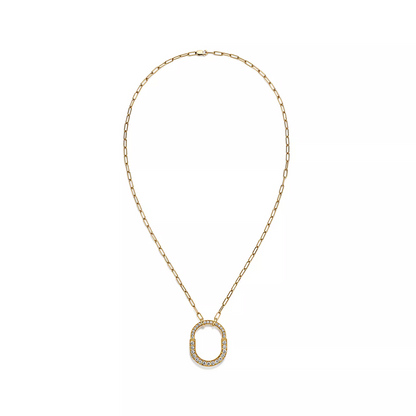 [⭐JeweliWhal]LOCK NECKLACE MEDIUM PENDANT GOLD PAVED DIAMONDS