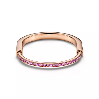 [⭐JeweliWhal]LOCK BRACELET ROSE DIAMOND PINK GOLD