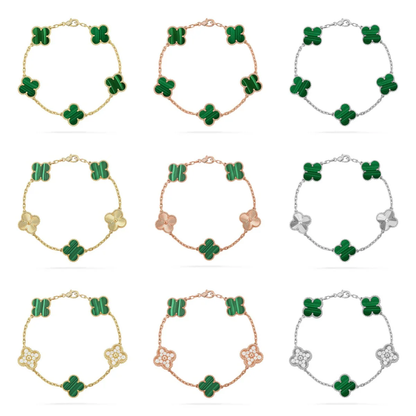 [⭐⭐JeweliWhal] CLOVER 5 MOTIF MALACHITE BRACELET COLLECTION