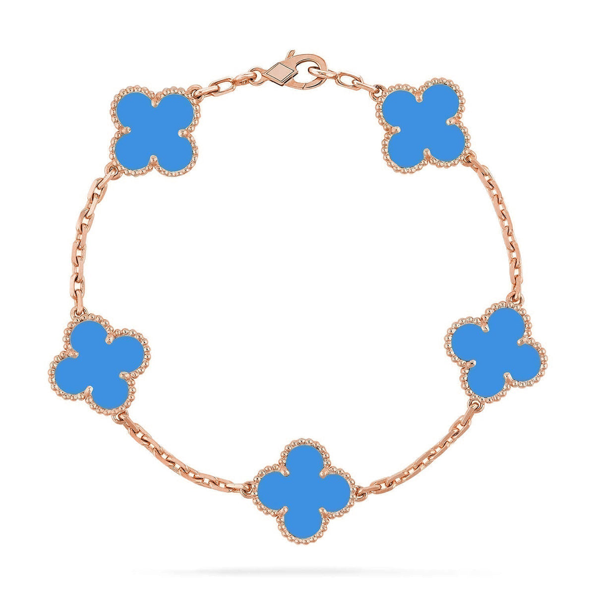 [⭐⭐JeweliWhal] CLOVER 5 MOTIF BLUE AGATE BRACELET COLLECTION