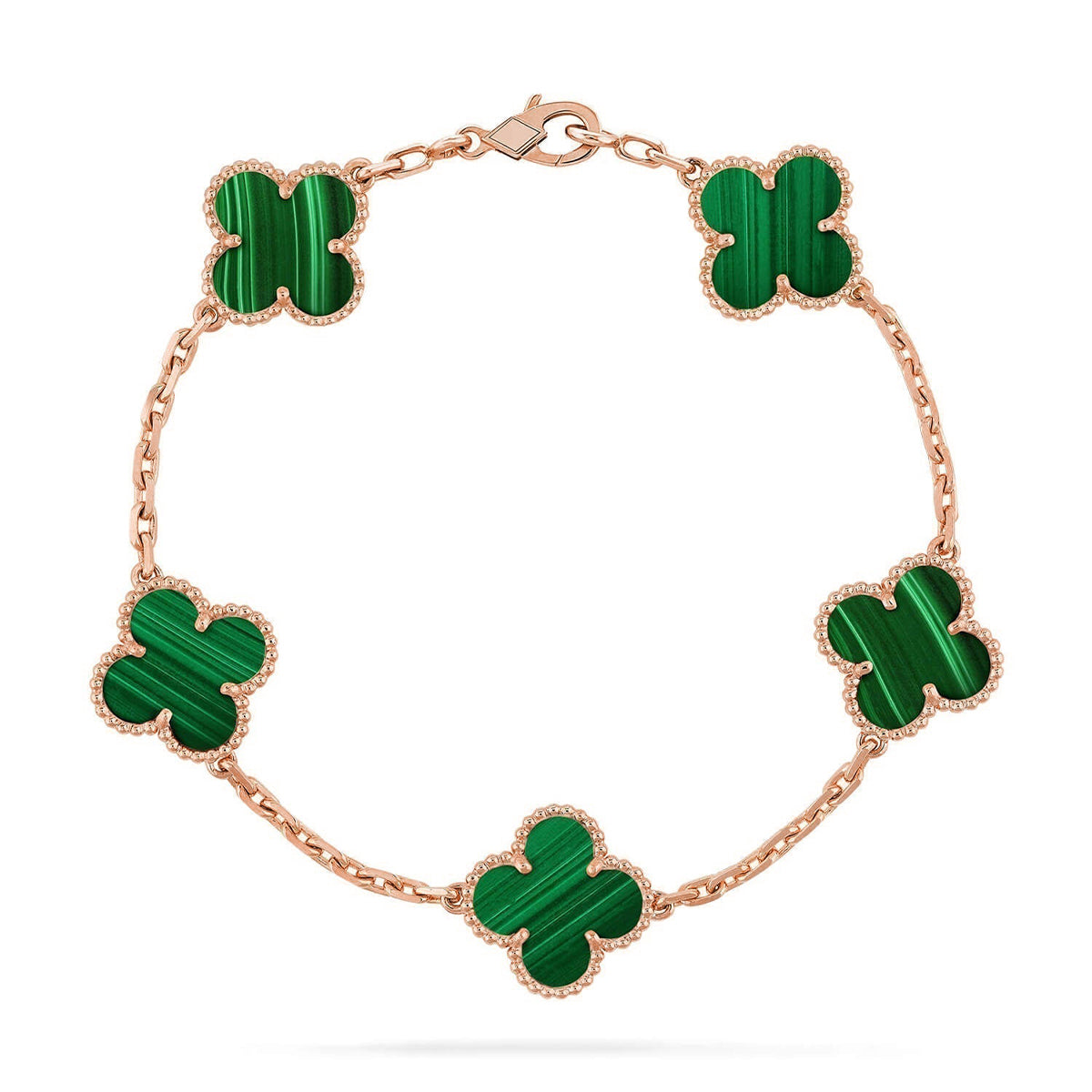 [⭐⭐JeweliWhal] CLOVER 5 MOTIF MALACHITE BRACELET COLLECTION