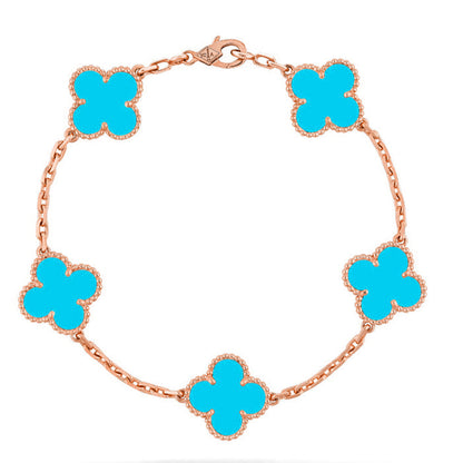 [⭐⭐JeweliWhal] CLOVER 5 MOTIF TURQUOISE BRACELET COLLECTION
