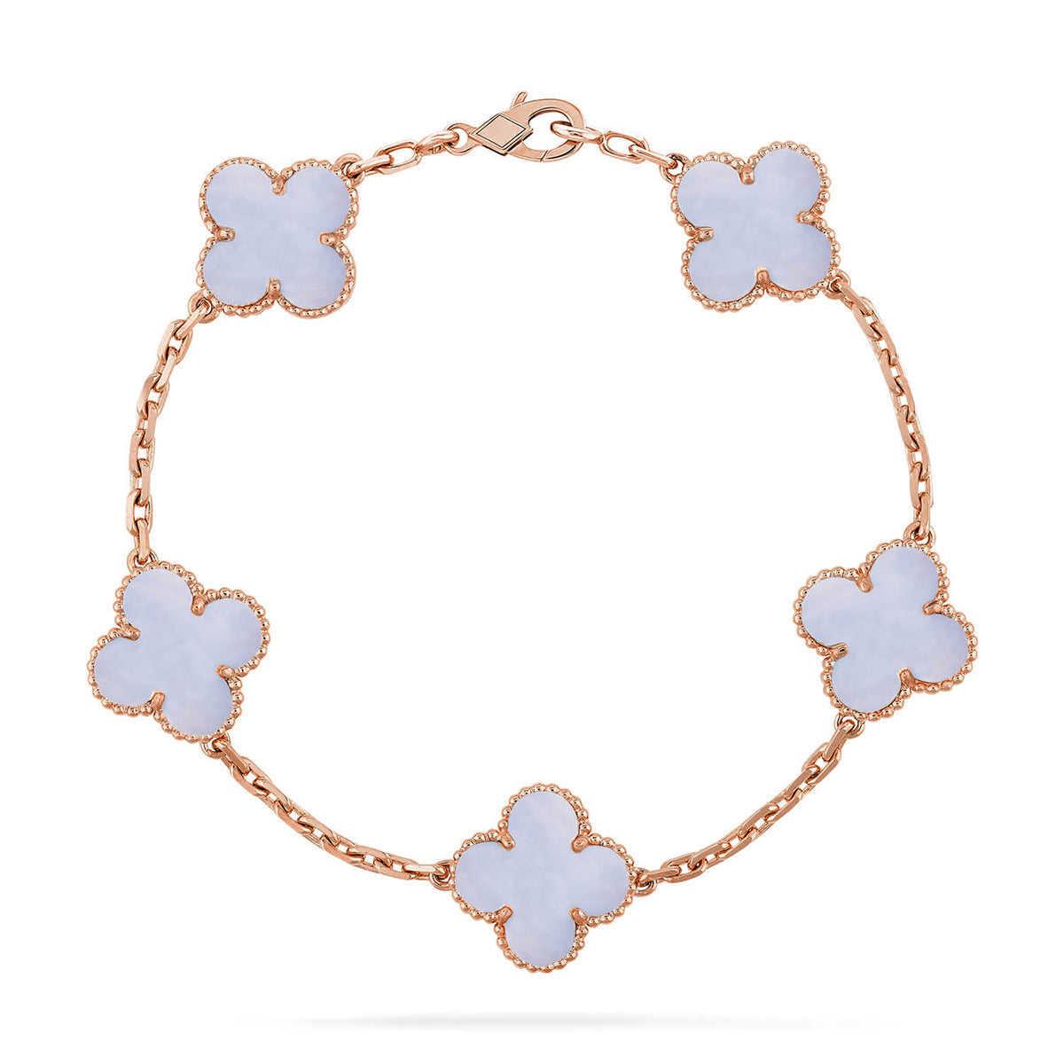 [⭐⭐JeweliWhal] CLOVER 5 MOTIF PURPLE CHALCEDONY BRACELET COLLECTION