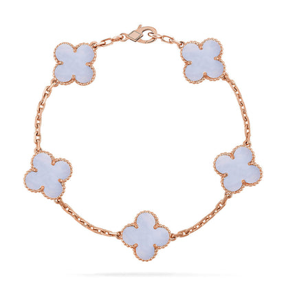 [⭐⭐JeweliWhal] CLOVER 5 MOTIF PURPLE CHALCEDONY BRACELET COLLECTION