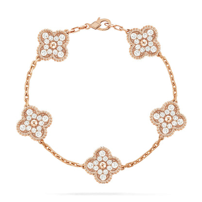 [⭐⭐JeweliWhal] CLOVER 5 MOTIF FULL DIAMOND BRACELET COLLECTION