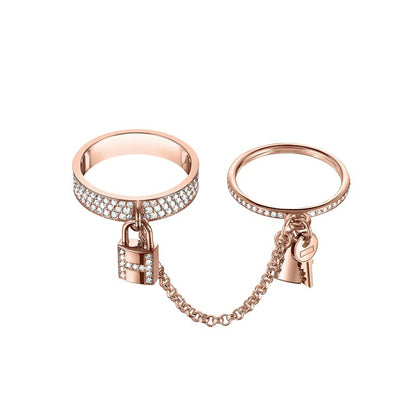 [⭐⭐JeweliWhal]HM KELLY CLOCHETTE DOUBLE RING IN  WITH DIAMONDS