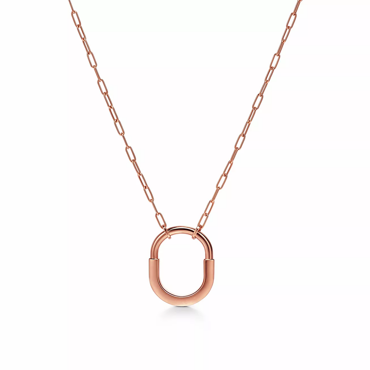 [⭐JeweliWhal]LOCK MEDIUM PENDANT PINK DIAMOND PINK GOLD NECKLACE
