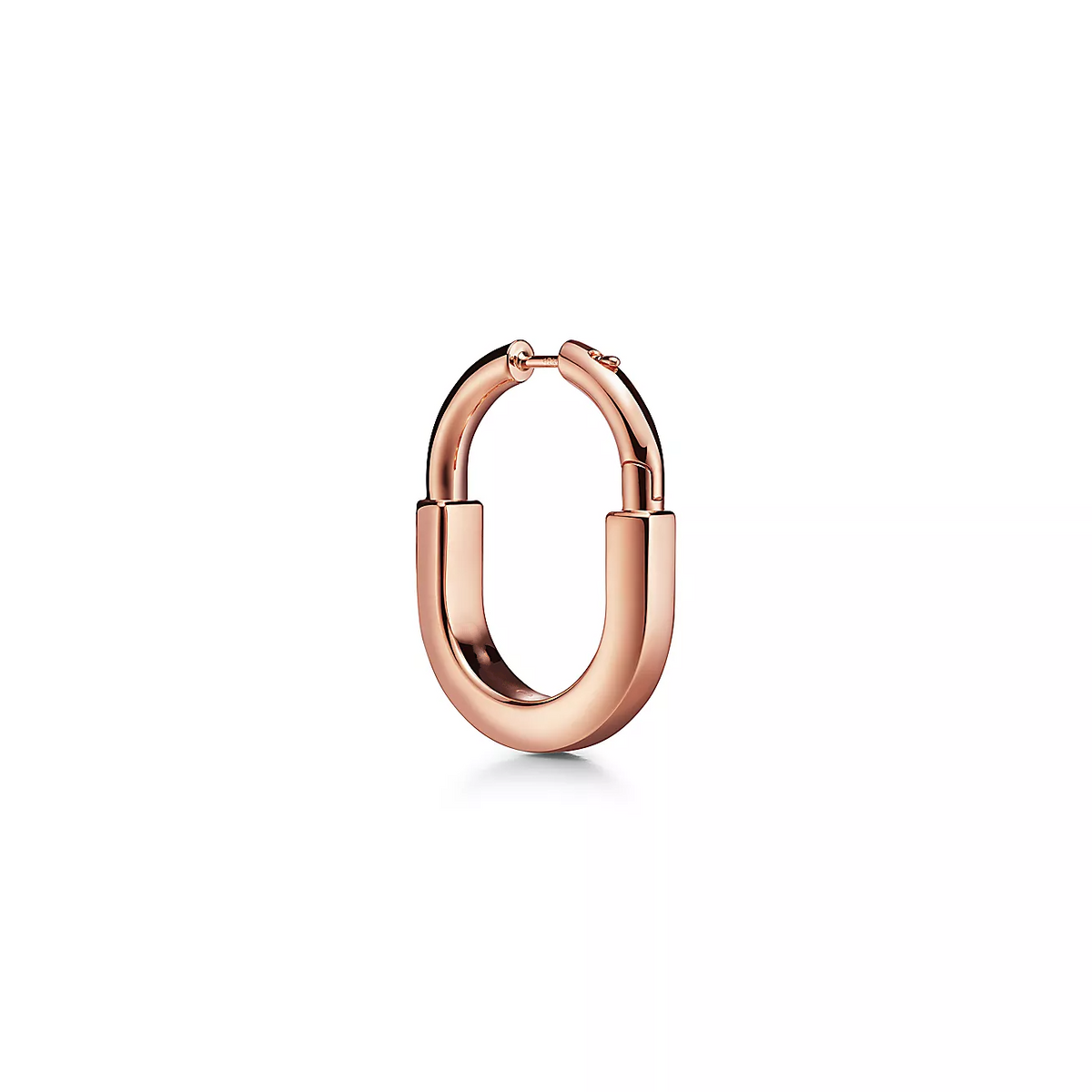 [⭐JeweliWhal]LOCK MEDIUM PINK DIAMOND PINK GOLD EARRINGS